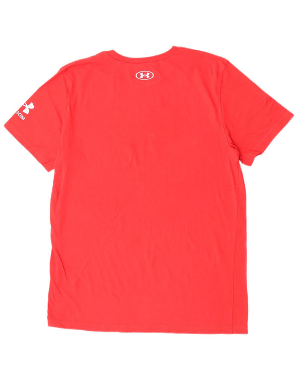 Футболка с рисунком Under Armour для мальчиков, топ 13–14 лет, XL, красный хлопок