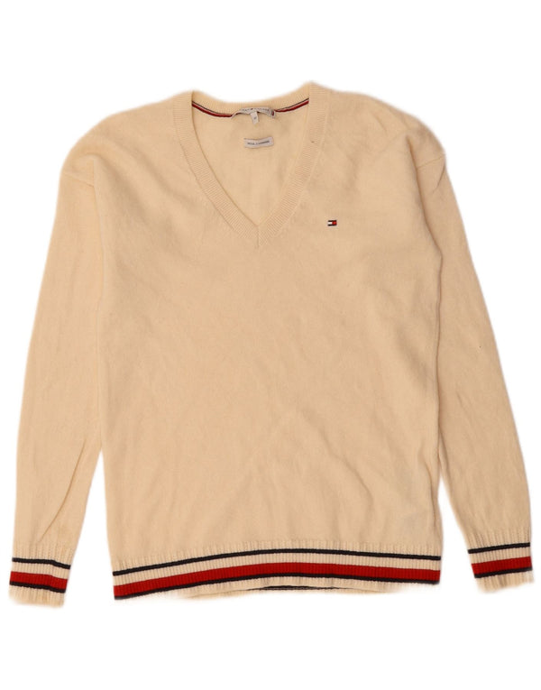 Женский джемпер с v-образным вырезом Tommy Hilfiger UK 6 XS Off White Wool