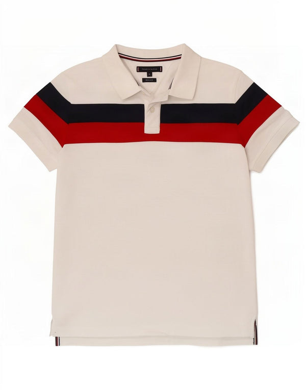 Мужская рубашка поло Tommy Hilfiger стандартного кроя, средний белый цвет, хлопок
