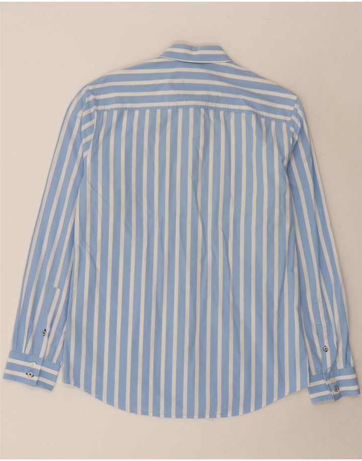Crew Clothing Мужская рубашка из хлопка средней синей полоски