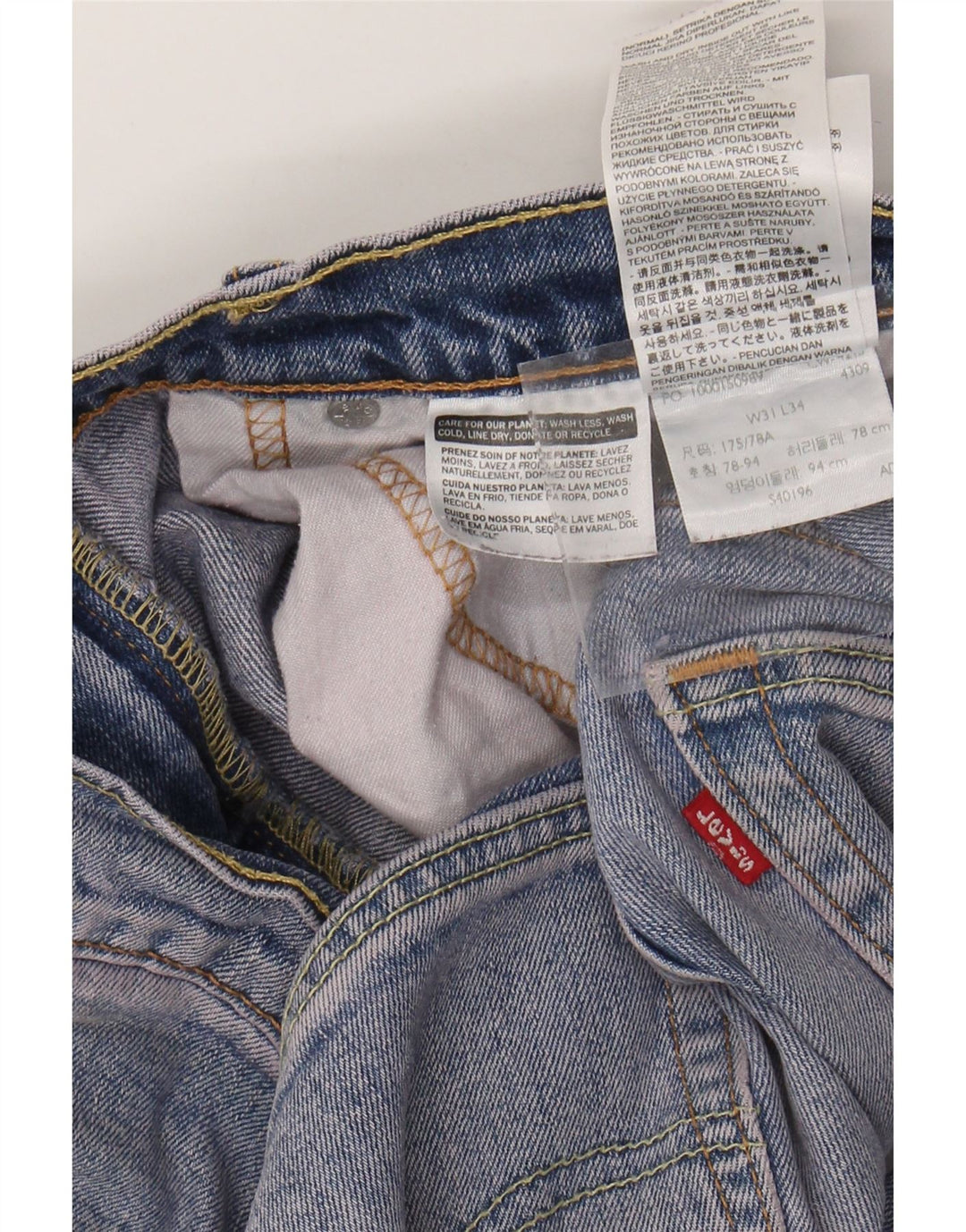 LEVI'S Mens Slim Jeans W31 L34 Blue Cotton