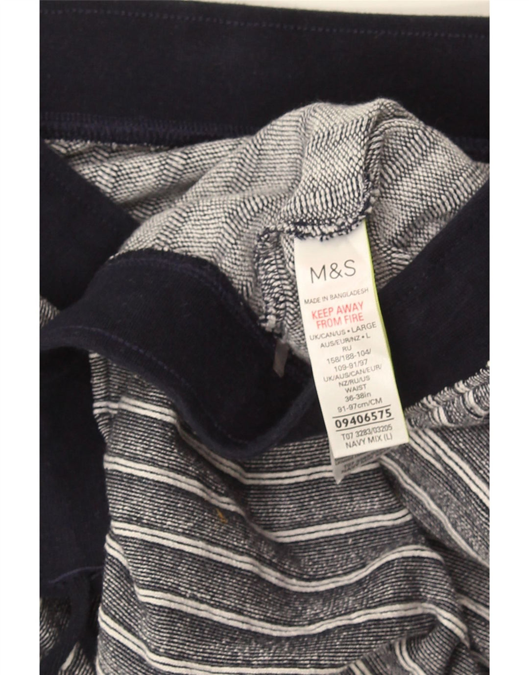 Мужские повседневные шорты Marks & Spencer, большие темно-синие полосатые хлопковые шорты
