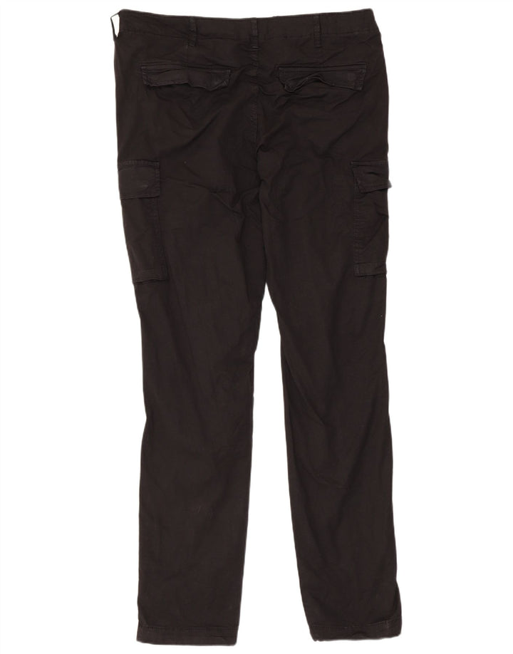 Мужские брюки-карго Jack & Jones W34 L34, черные, хлопковые