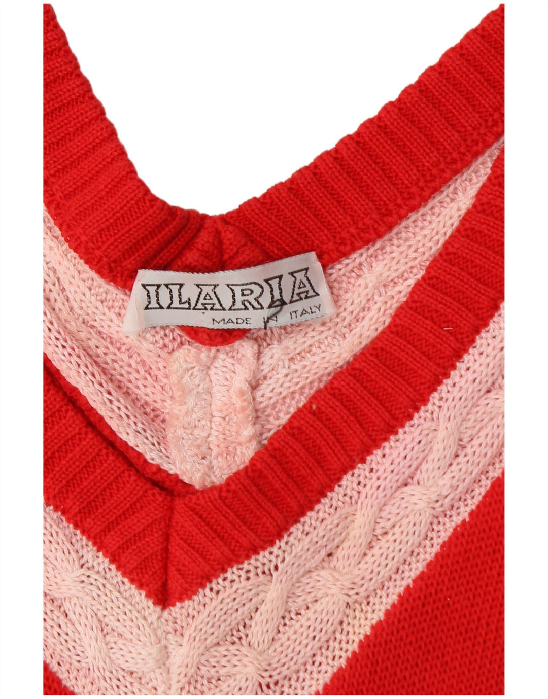 ВИНТАЖНЫЙ женский длинный джемпер с v-образным вырезом, Великобритания, 18 XL, красный цвет с блоками