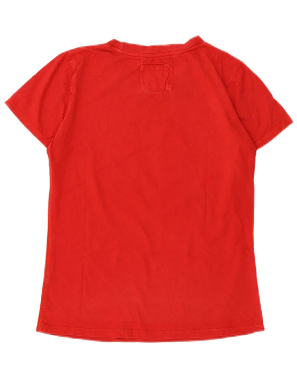 Женская футболка с рисунком Abercrombie & Fitch Top UK 12, средний красный хлопок