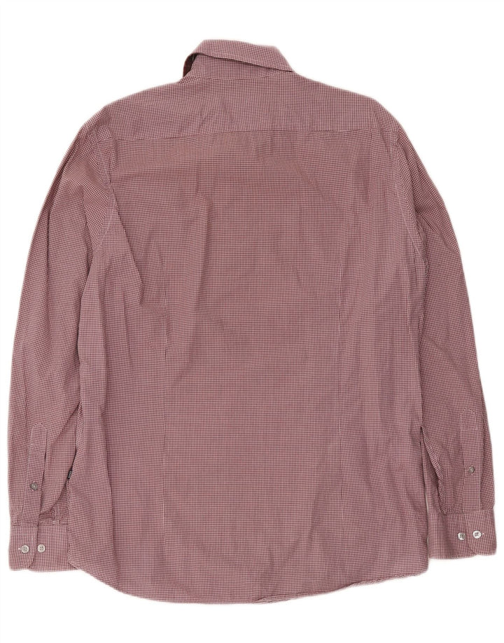 Мужская рубашка стандартного кроя Hugo Boss, большой бордовый, хлопок в мелкую клетку
