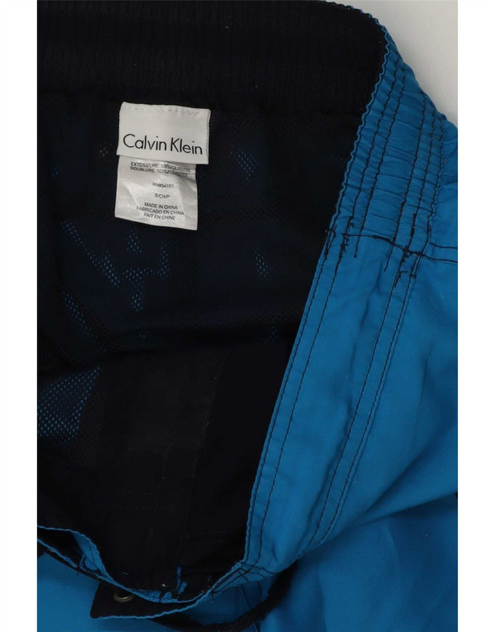 Мужские шорты для плавания с рисунком Calvin Klein, маленькие синие, полиэстер