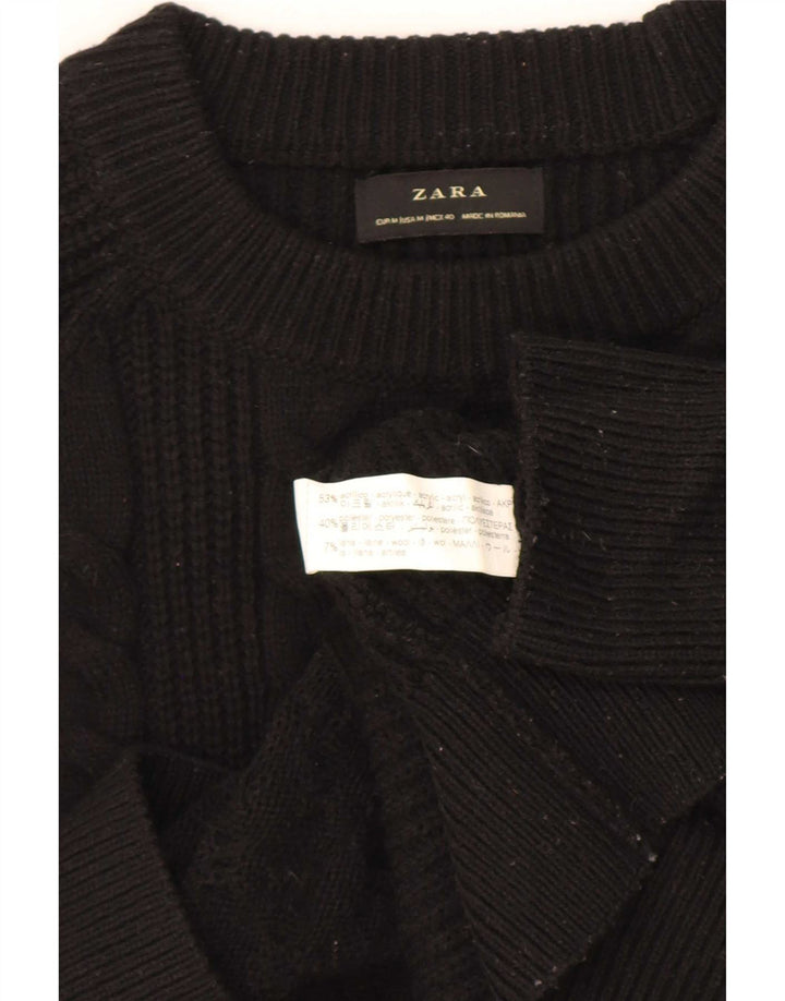 Мужской джемпер с вырезом лодочкой Zara, средний черный акрил