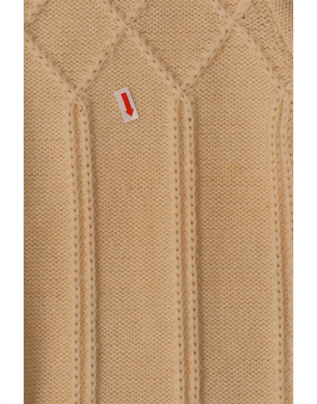 Винтажный женский кардиган-свитер UK 12, средний цвет из белой шерсти