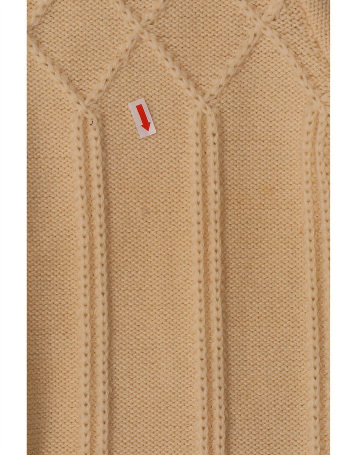 Винтажный женский кардиган-свитер UK 12, средний цвет из белой шерсти