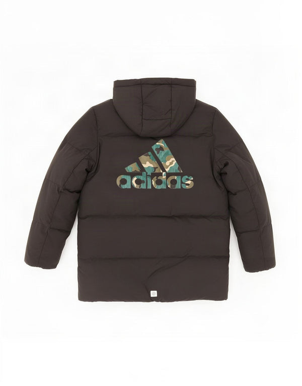 Adidas Boys Manchester United Утепленное пальто с капюшоном и графическим рисунком 11-12 лет, черное