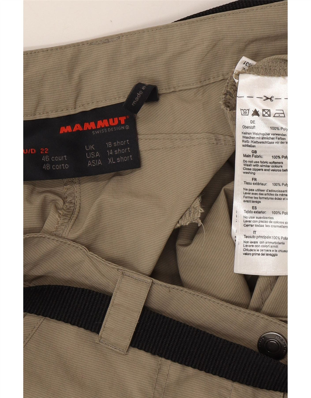 MAMMUT Женские короткие прямые брюки карго UK 18 XL W36 L31 Хаки