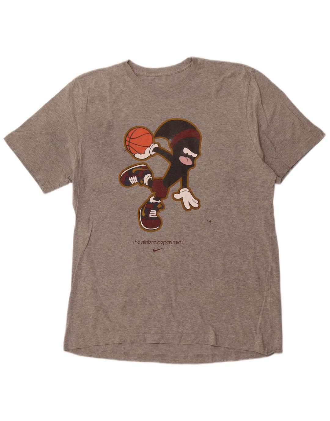 Мужская футболка стандартного кроя NIKE с рисунком, топ XL, серый хлопок