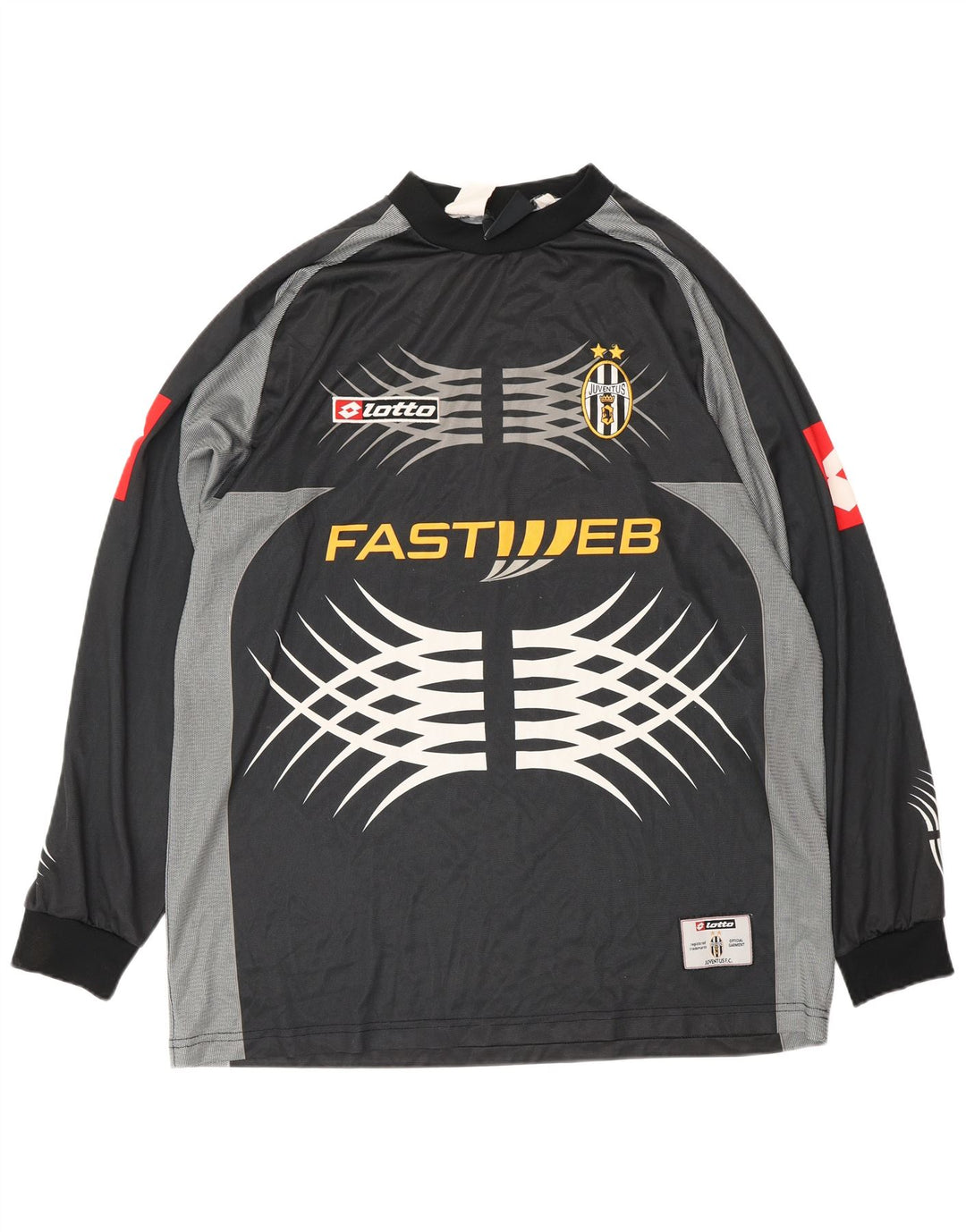 Мужская футболка LOTTO Juventus 2001-2002, домашний трикотаж с рисунком, большой черный спортивный цвет