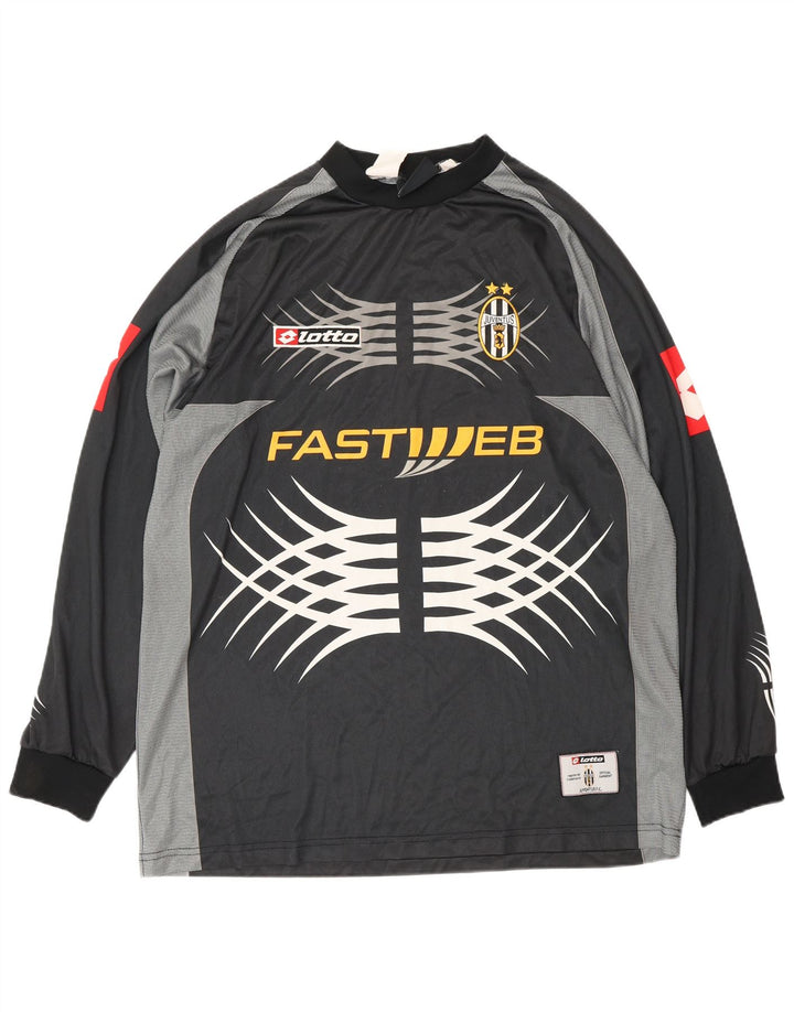 Мужская футболка LOTTO Juventus 2001-2002, домашний трикотаж с рисунком, большой черный спортивный цвет