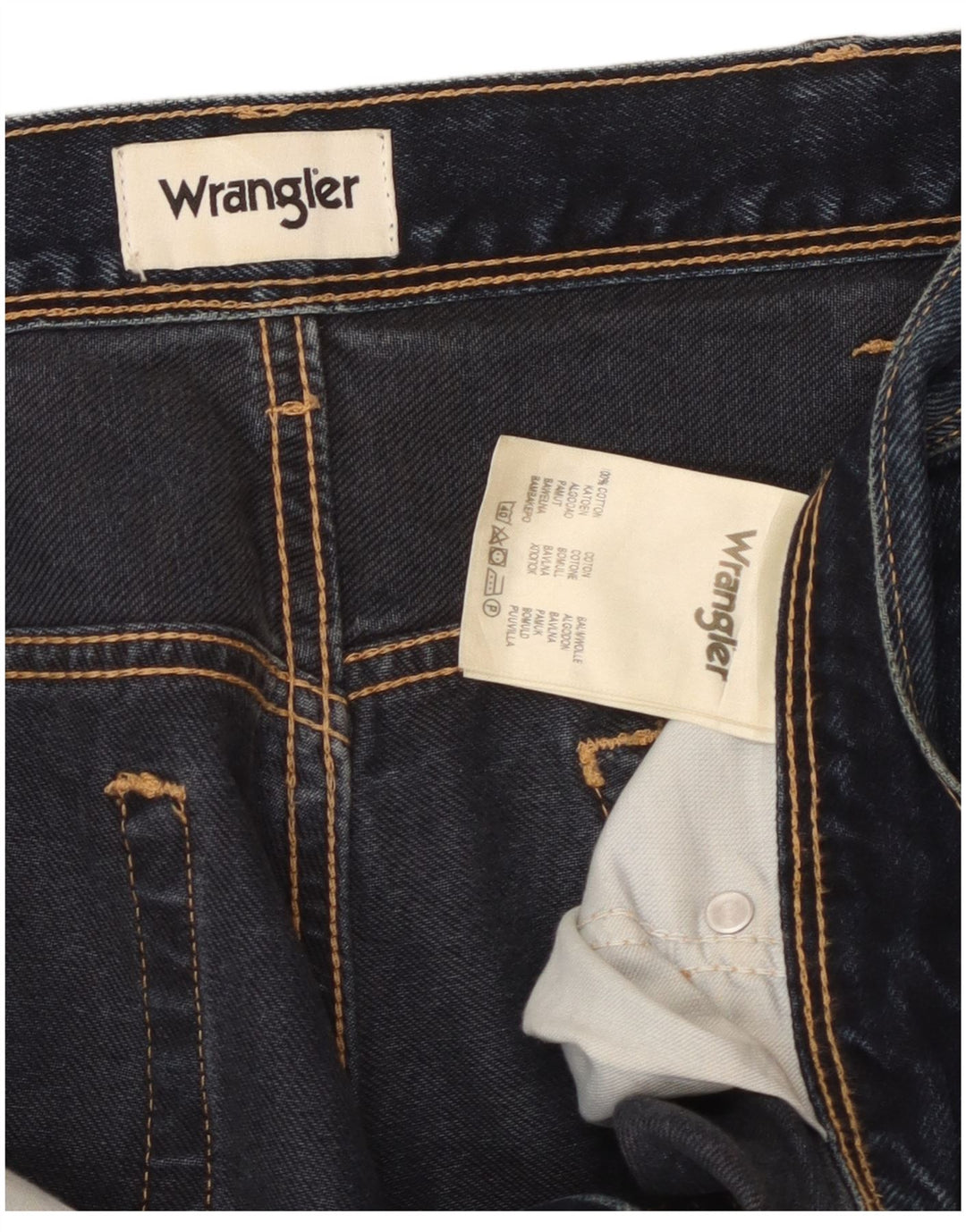 Мужские прямые джинсы WRANGLER W38 L30 темно-синие, хлопок
