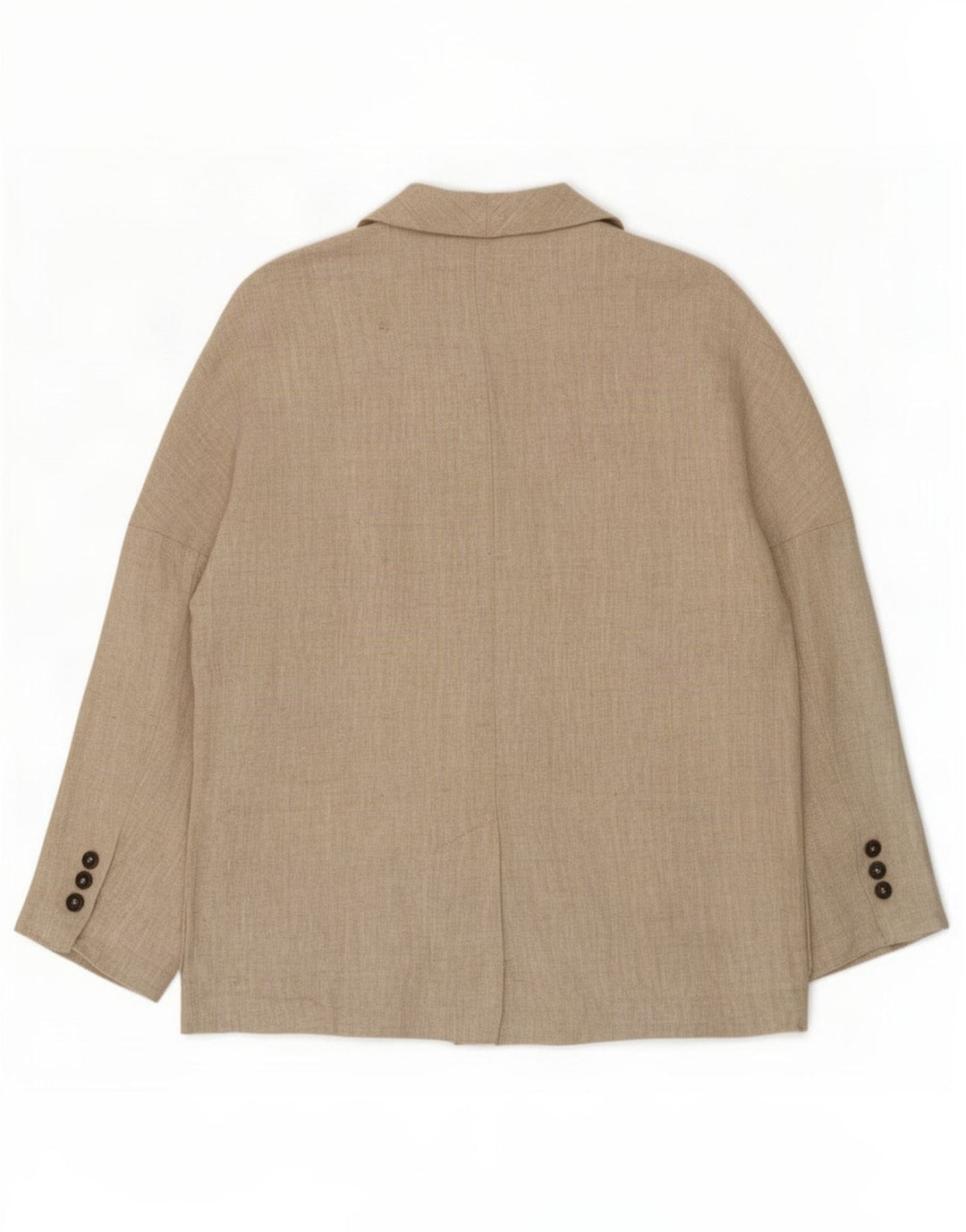 Женский двубортный пиджак Zara UK 16, большой, бежевый, льняной