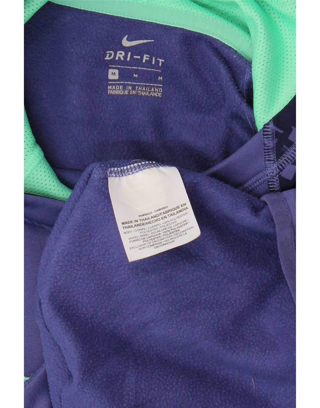 Женский джемпер с капюшоном NIKE Dri Fit с графическим рисунком UK 14, средний фиолетовый с геометрическим рисунком