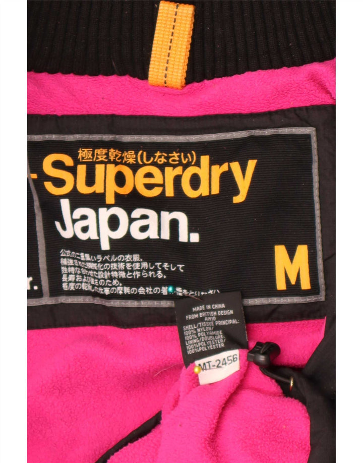 Женская ветровка с капюшоном Superdry UK 14, средний черный нейлон