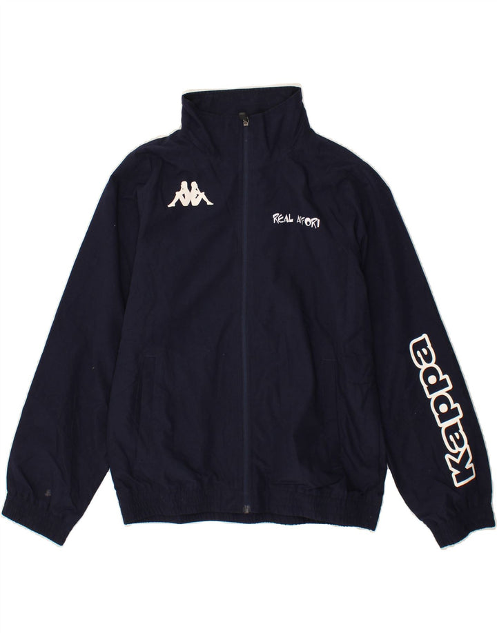 KAPPA Boys Graphic Tracksuit Top Jacket 13-14 Years Navy Blue Polyester Vintage Kappa and Second-Hand Kappa from Messina Hembry 