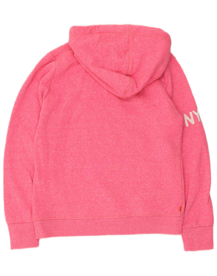 Женский джемпер с капюшоном Superdry UK 14, полиэстер среднего розового цвета