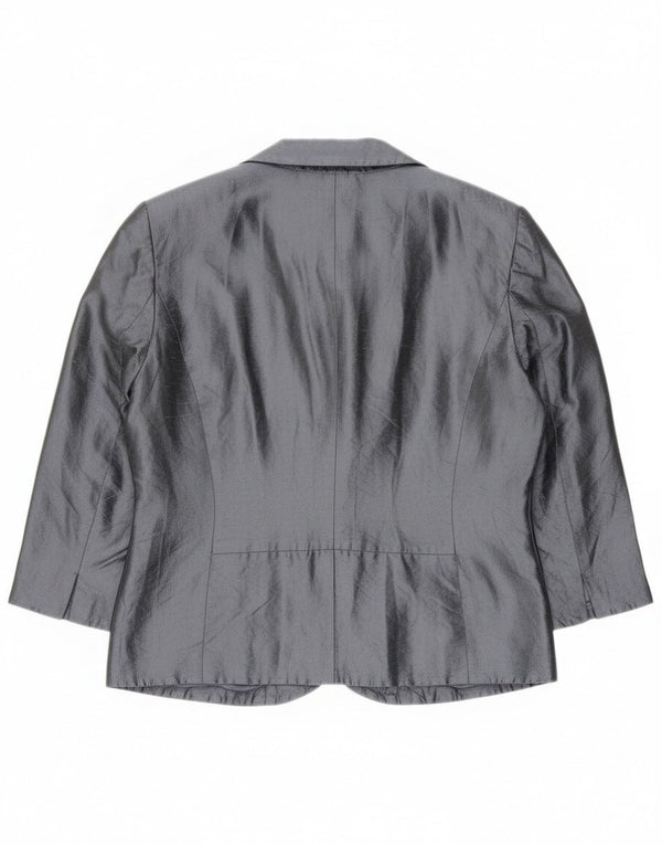 Blunauta Женский укороченный пиджак на 6 пуговицах IT 42 Средний серый шелк