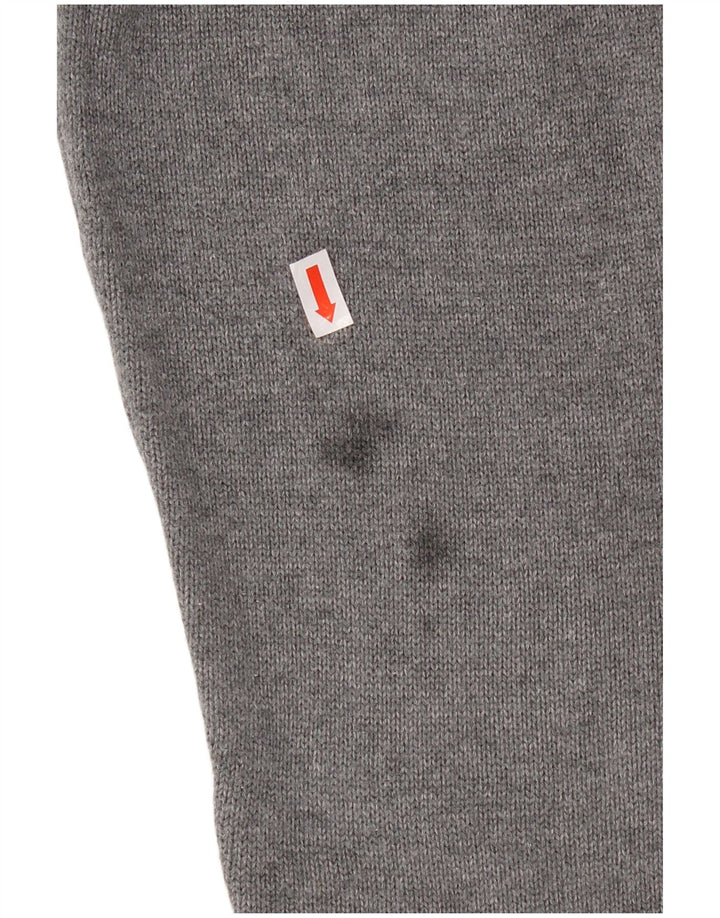 JACK & JONES Mens Cardigan Sweater Medium Grey Cotton