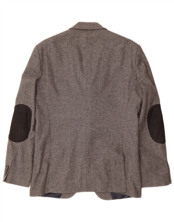 TOMMY HILFIGER Мужской пиджак IT 48 среднего серого цвета с узором «гусиные лапки»