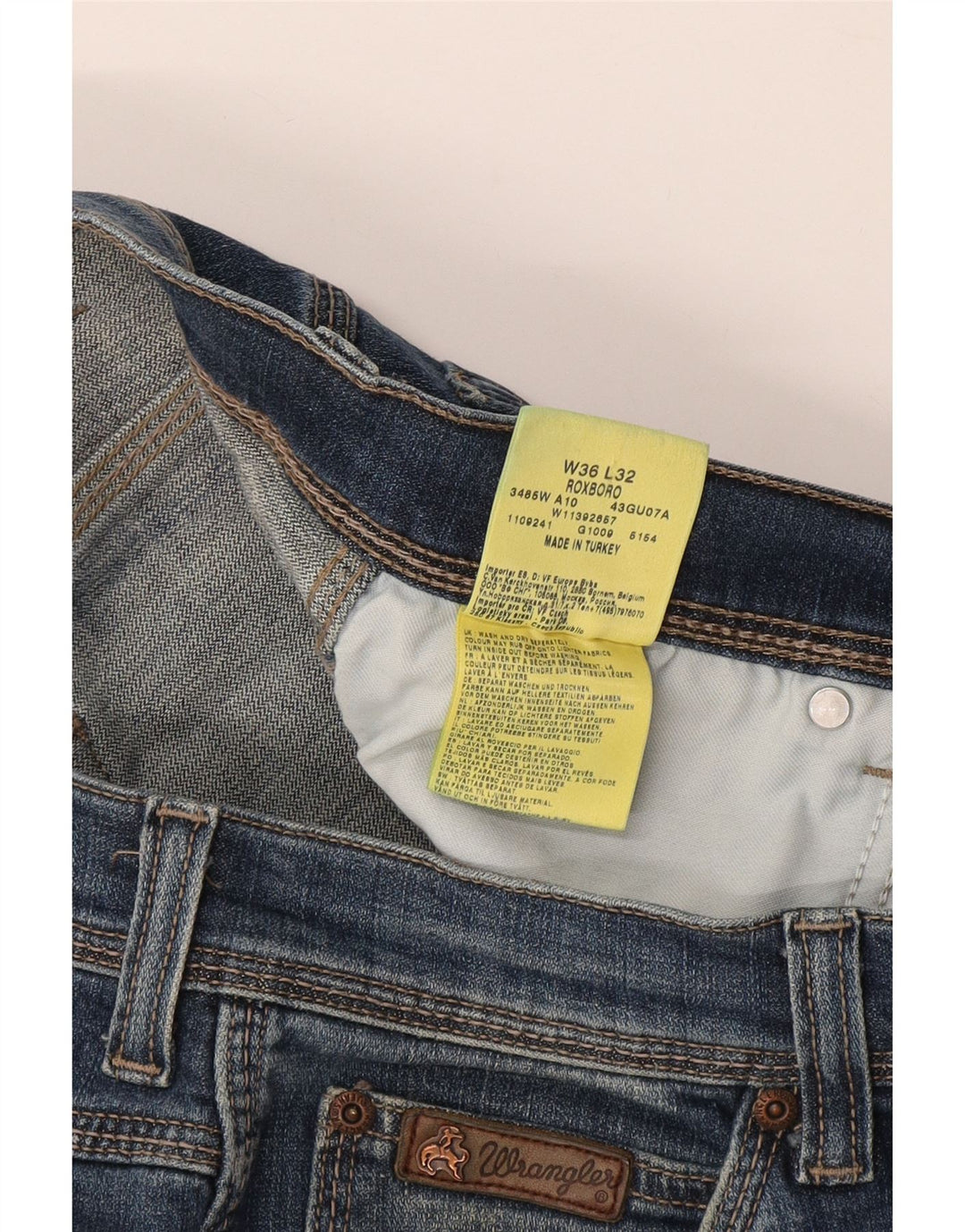 Мужские прямые джинсы Wrangler Roxboro W36 L32, синий хлопок