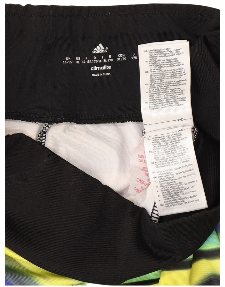 Леггинсы ADIDAS Climalite для девочек 14–15 лет, полиэстер в желтую полоску