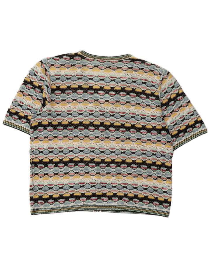 Винтажный женский свитер-кардиган, Великобритания, 14 больших разноцветных геометрических узоров