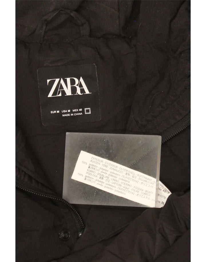 Мужской утепленный жилет с капюшоном Zara UK 38, средний черный полиэстер