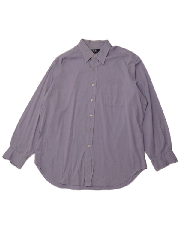 RALPH LAUREN Mens Andrew Shirt Size 17 XL Blue Cotton