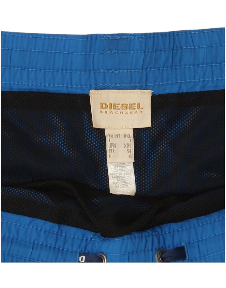 Мужские шорты для плавания Diesel с рисунком 2XL, синие, полиэстер