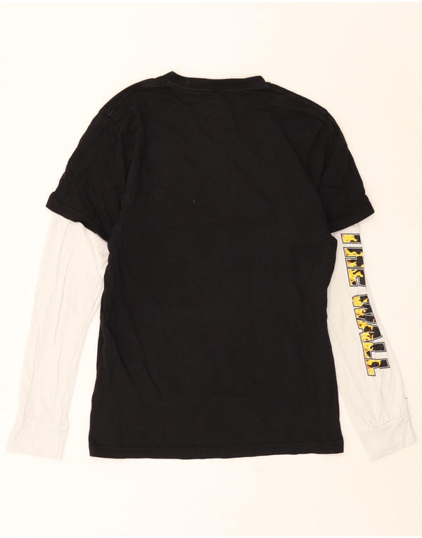 Топ с рисунком для мальчиков VANS, длинный рукав, 13–14 лет, размер XL, черный с цветными блоками