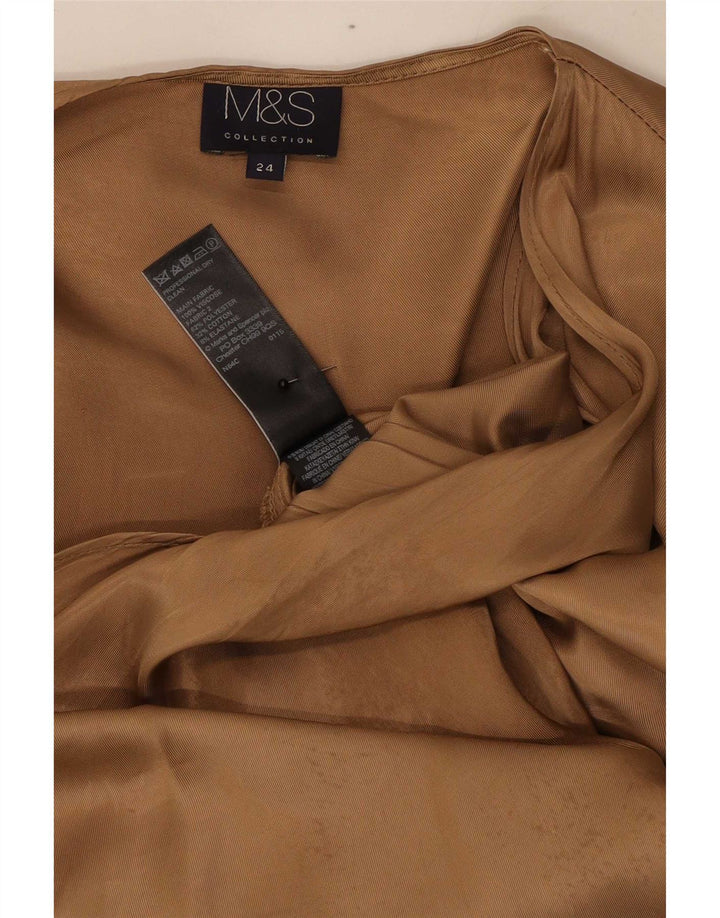 Женский асимметричный кардиган Marks & Spencer UK 24 4XL, бежевый, полиэстер