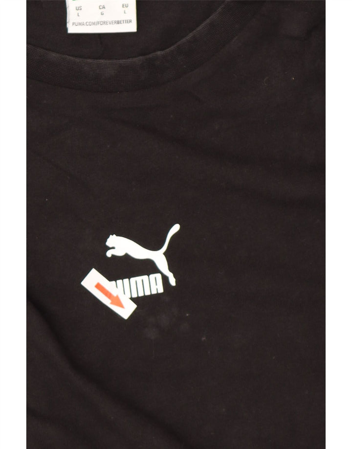 Мужская футболка с рисунком Puma, большой черный хлопок