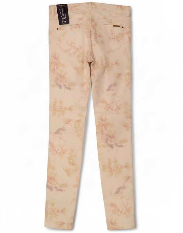 Женские джинсы скинни Zara Trafaluc EU 34 2XS W24 L29, белый хлопок с цветочным принтом
