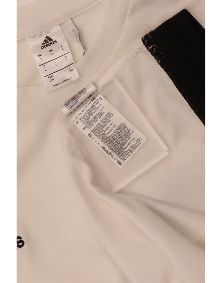 Мужская футболка Adidas Climalite, большой белый полиэстер с цветными блоками