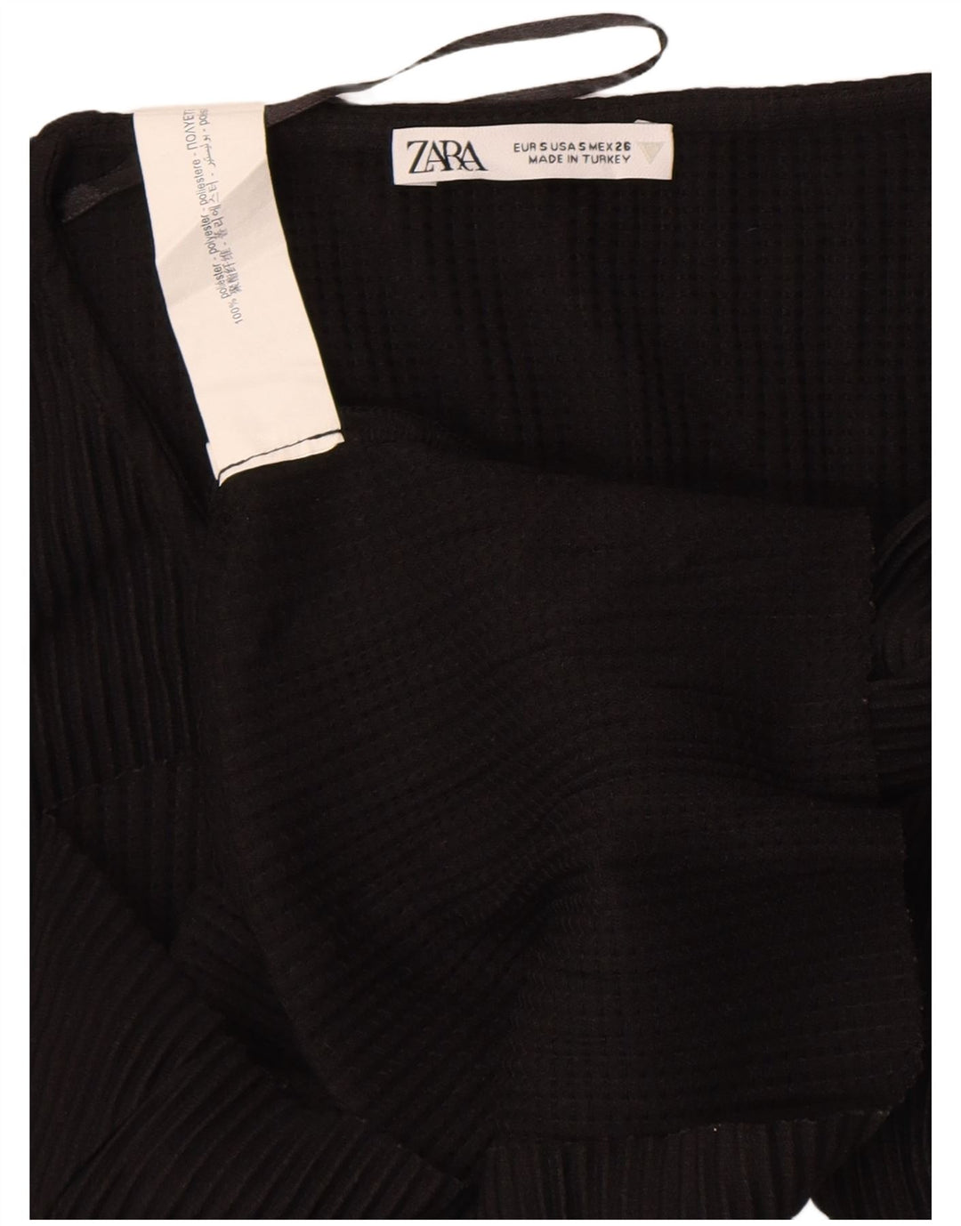 Женская укороченная блузка Zara UK 8, маленький черный полиэстер