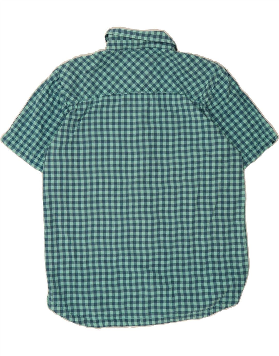 WEIRD FISH Mens Short Sleeve Shirt Medium Green Gingham Cotton Vintage Weird Fish and Second-Hand Weird Fish from Messina Hembry 