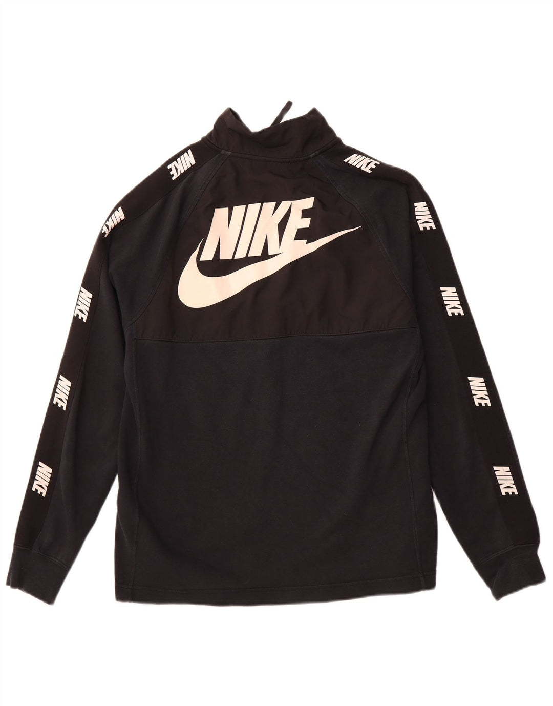 Мужской свитшот на молнии с рисунком NIKE, маленький черный хлопковый джемпер
