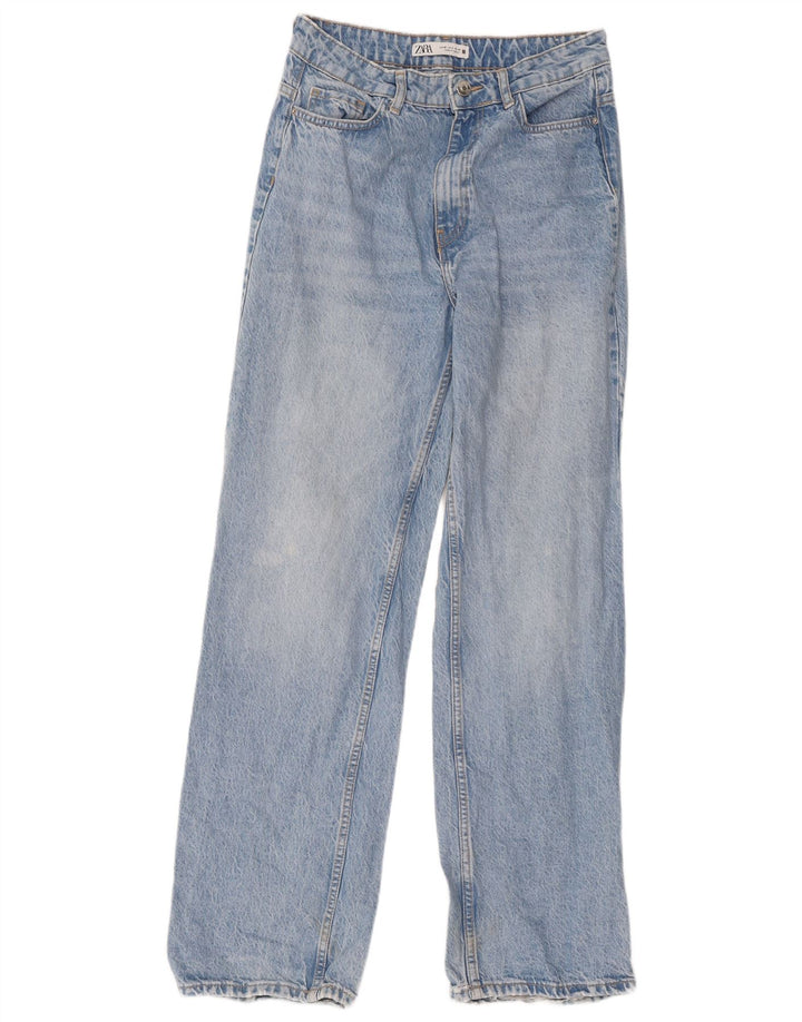 Женские прямые джинсы Zara EU 38, маленькие W30 L32, синие, хлопок