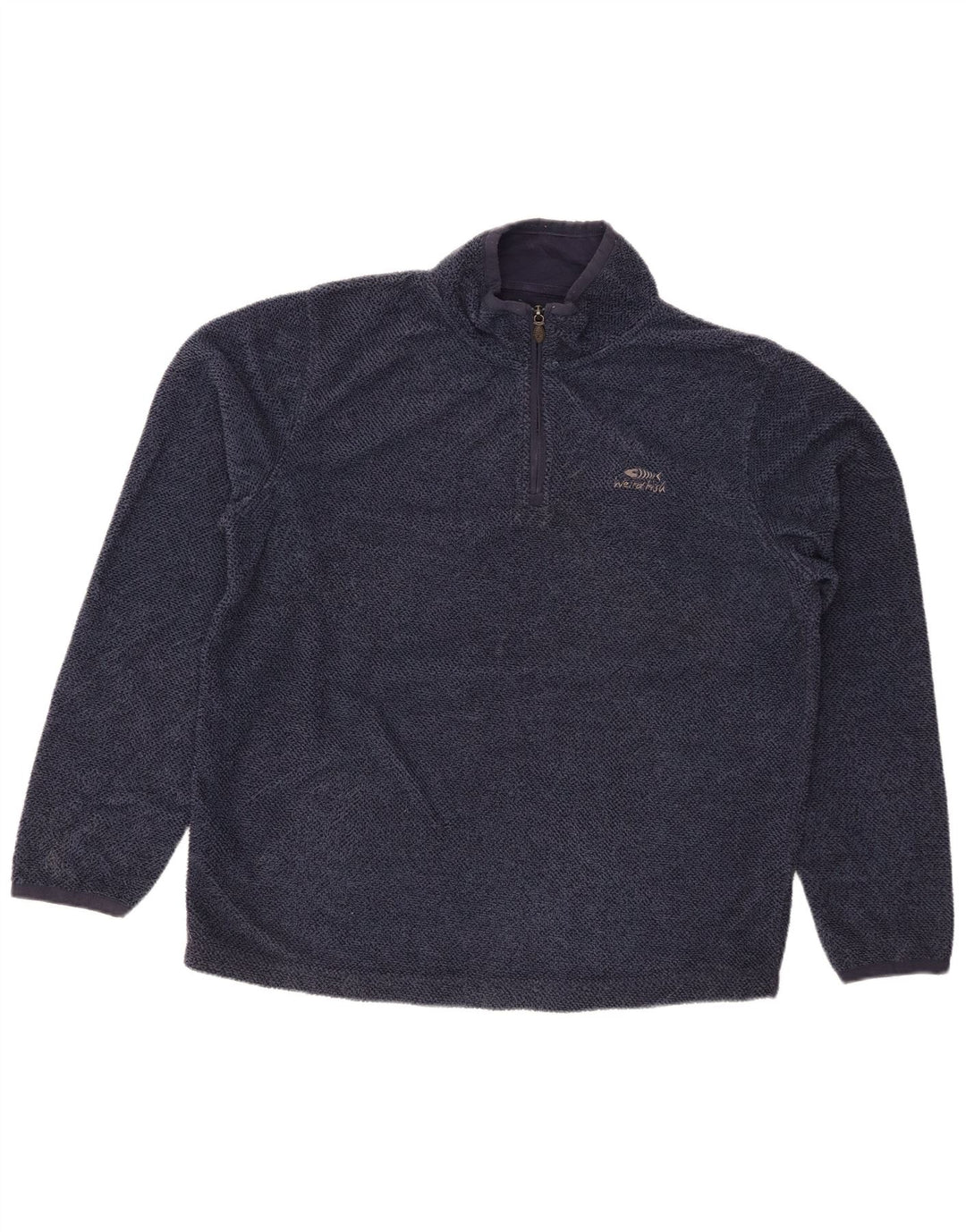 Мужской свитер WEIRD FISH с воротником на молнии, большой темно-синий полиэстер