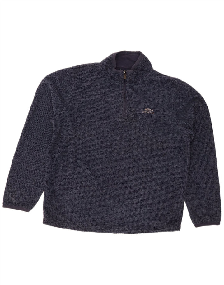 Мужской свитер WEIRD FISH с воротником на молнии, большой темно-синий полиэстер