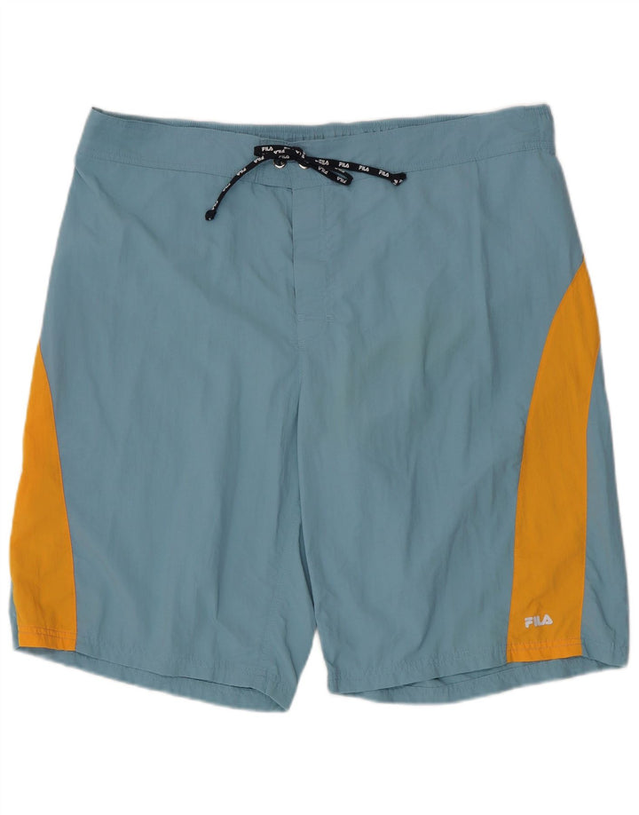 Мужские шорты для плавания Fila 2XL, синие, полиамид с цветными блоками