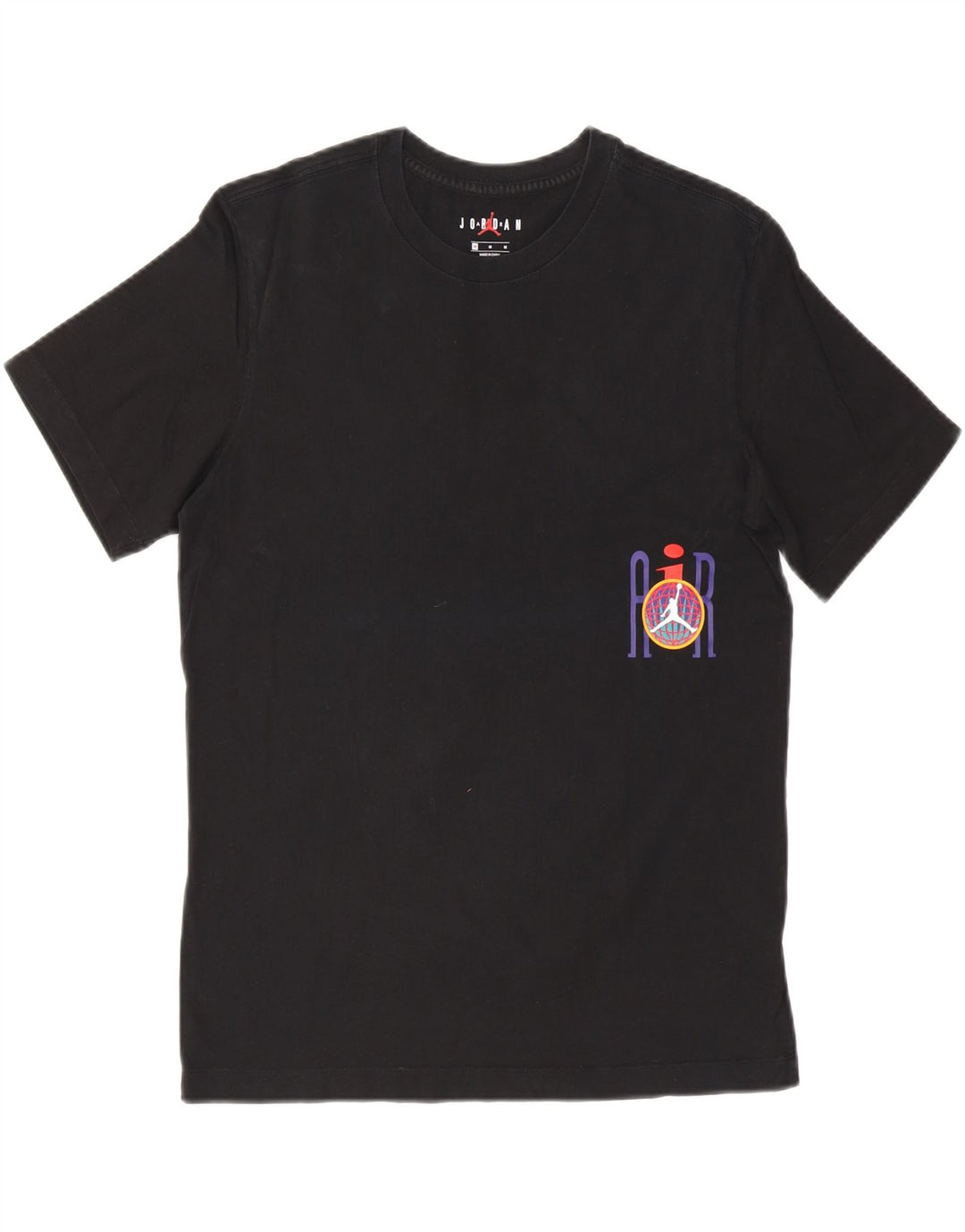 Мужская футболка с рисунком JORDAN, топ среднего размера, черный, хлопок