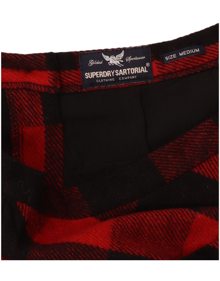 SUPERDRY Женская мини-юбка среднего размера W30, красная полосатая шерсть