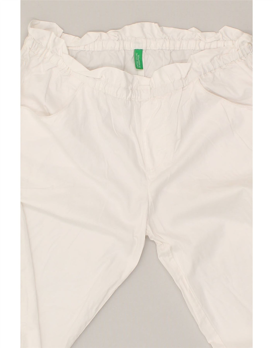 BENETTON Girls Joggers Casual Trousers 11-12 Years 2XL W26 L27  White | Vintage Benetton | Thrift | Second-Hand Benetton | Used Clothing | Messina Hembry 