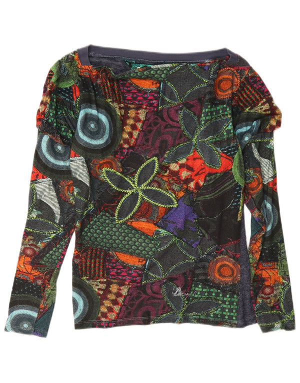 Женский топ свободного кроя Desigual с длинным рукавом UK 6 XS, разноцветный